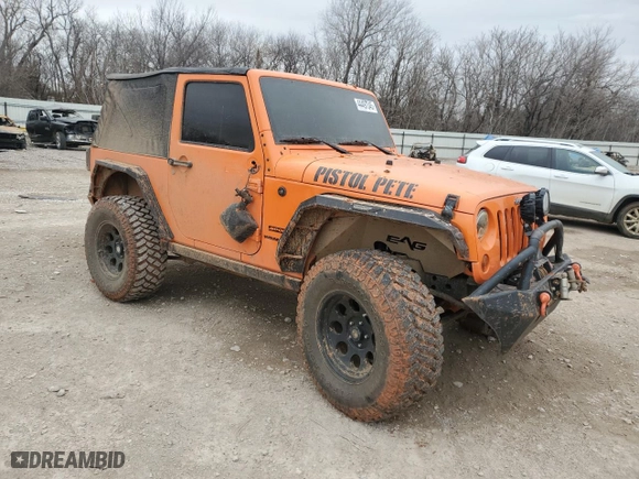 2012 Jeep Wrangler JK Sport S with VIN 1C4GJWAG6CL227139, listed as a Copart auction lot 44497345 with 77,928 mi miles and Salvage Title. Bid and sale history available at carsss.com. Image 4.