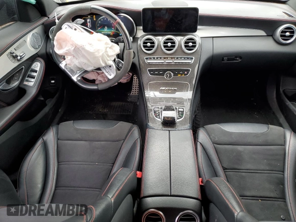 2019 Mercedes-Benz C 43 AMG with VIN 55SWF6EB8KU285667, listed as a Copart auction lot 52937315 with 57,274 mi miles and Salvage title. Bid and sale history available at DreamBid. Image 8.