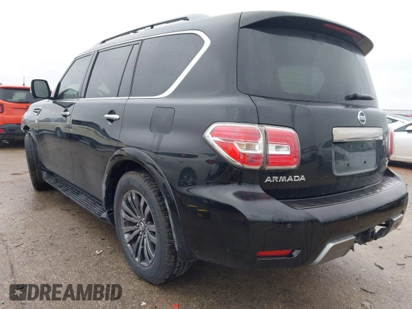 2019 Nissan Armada Platinum with VIN JN8AY2NEXK9756080, listed as a IAAI auction lot 41565485 with 58,521 mi miles. Bid and sale history available at carsss.com. Image 3.