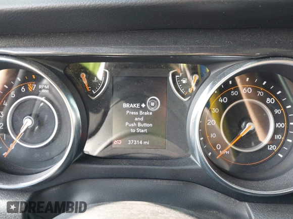 2022 Jeep Wrangler Unlimited Sport S with VIN 1C4HJXDG5NW105931, listed as a IAAI auction lot 42349628 with 37,314 mi miles and . Bid and sale history available at DreamBid. Image 7.
