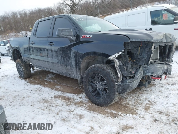 2022 Chevrolet Silverado 1500 Custom Trail Boss with VIN 3GCPDCEK2NG544078, listed as a IAAI auction lot 41412552 with 34,129 mi miles. Bid and sale history available at carsss.com. Image 1.