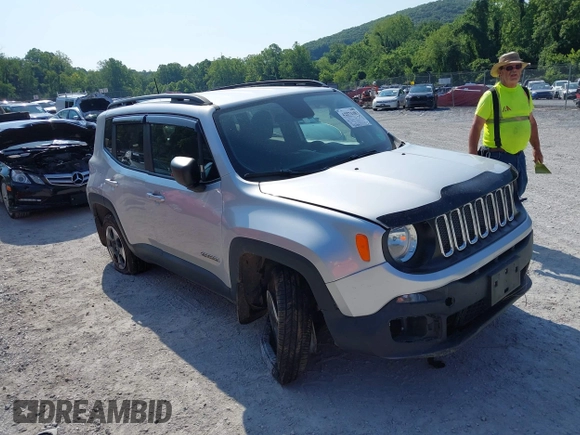 2018 Jeep Renegade Sport with VIN ZACCJBAB2JPH43339, listed as a IAAI auction lot 42571383 with 92,105 mi miles and . Bid and sale history available at DreamBid. Image 1.