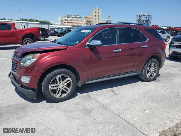 2016 Chevrolet Equinox LTZ with VIN 2GNALDEK5G6194448, listed as a Copart auction lot 51976045 with 104,695 mi miles and Salvage Title. Bid and sale history available at carsss.com. Image 1.
