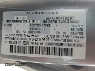 2014 Mazda 5 Grand Touring with VIN JM1CW2DL1E0165803, listed as a Copart auction lot 62914124 with 71,127 mi miles and Salvage Title. Bid and sale history available at carsss.com. Image 13.