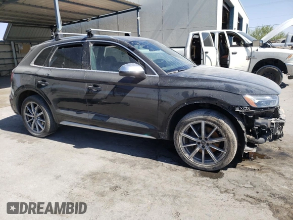 2021 Audi SQ5 Premium Plus with VIN WA1B4AFY7M2035672, listed as a Copart auction lot 59322024 with 25,217 mi miles and Salvage Title. Bid and sale history available at DreamBid. Image 4.