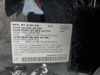 2019 Audi Q5 Premium Plus with VIN WA1BNAFY7K2121459, listed as a Copart auction lot 87839275 with 89,050 mi miles and Salvage Title. Bid and sale history available at carsss.com. Image 13.