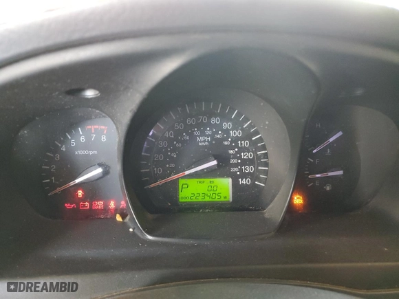 2008 Kia Spectra EX with VIN KNAFE122285579648, listed as a Copart auction lot 53661315 with 223,405 mi miles and Salvage Title. Bid and sale history available at carsss.com. Image 9.
