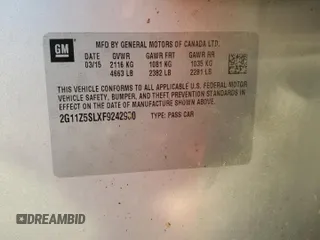 2015 Chevrolet Impala LS with VIN 2G11Z5SLXF9242980, listed as a Copart auction lot 50180015 with 152,762 mi miles and Salvage Title. Bid and sale history available at DreamBid. Image 12.