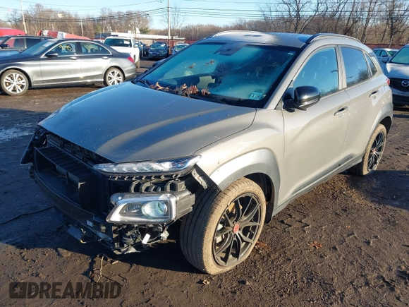 2021 Hyundai Kona Night Edition with VIN KM8K6CA59MU709345, listed as a IAAI auction lot 41197189 with 29,329 mi miles and . Bid and sale history available at carsss.com. Image 2.