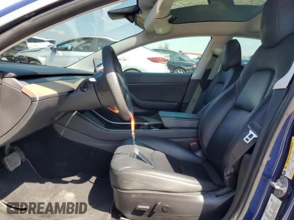 2020 Tesla Model 3 Long Range with VIN 5YJ3E1EB4LF744575, listed as a Copart auction lot 50202375 with 61,357 mi miles and Salvage Title. Bid and sale history available at carsss.com. Image 7.