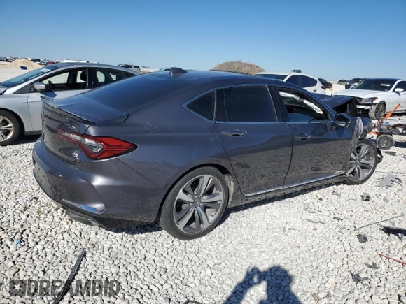 2021 Acura TLX w/Advance Package with VIN 19UUB5F66MA000476, listed as a Copart auction lot 42602525 with 0 mi miles and Salvage Title. Bid and sale history available at carsss.com. Image 3.