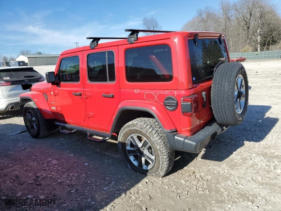 2018 Jeep Wrangler Unlimited Sahara with VIN 1C4HJXENXJW264371, listed as a Copart auction lot 46648505 with 56,671 mi miles and Salvage Title. Bid and sale history available at carsss.com. Image 2.