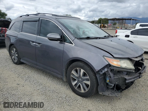 2015 Honda Odyssey Touring Elite with VIN 5FNRL5H95FB058873, listed as a Copart auction lot 53744295 with 139,856 mi miles and Salvage title. Bid and sale history available at DreamBid. Image 4.
