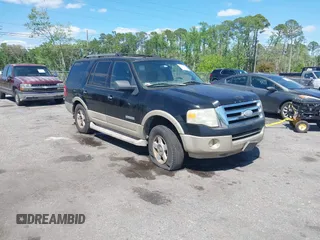 2007 Ford Expedition Eddie Bauer z VIN 1FMFU17527LA64602, wystawiony jako IAAI lot #41983569 z przebiegiem 289 267 mil mil oraz . Historia ofert i sprzedaży dostępna na DreamBid. Obrazek 1.