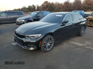 2020 BMW 3 Series 330i xDrive with VIN WBA5R7C02LFH51022, listed as a Copart auction lot 75671283 with 47,077 mi miles and Salvage Title. Bid and sale history available at carsss.com. Image 1.