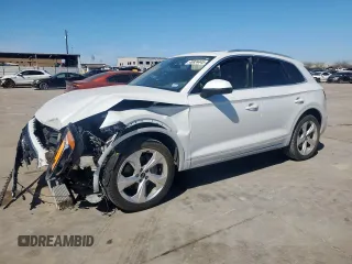 2021 Audi Q5 Premium Plus with VIN WA1BAAFYXM2067329, listed as a Copart auction lot 48824445 with 21,210 mi miles and Salvage Title. Bid and sale history available at carsss.com. Image 1.