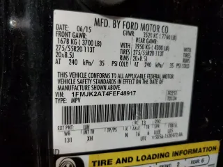 2015 Ford Expedition Max Limited with VIN 1FMJK2AT4FEF48917, listed as a Copart auction lot 41710555 with 172,966 mi miles and Salvage title. Bid and sale history available at DreamBid. Image 13.