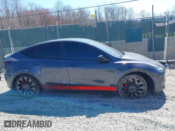 2021 Tesla Model Y Performance with VIN 5YJYGDEF1MF268405, listed as a IAAI auction lot 41818331 with 43,621 mi miles and . Bid and sale history available at DreamBid. Image 13.