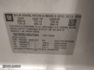 2014 Chevrolet Silverado 1500 LT with VIN 3GCUKREC3EG379484, listed as a IAAI auction lot 41428268 with 1 mi miles. Bid and sale history available at carsss.com. Image 9.