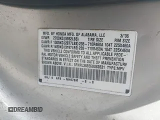 2006 Honda Odyssey Touring с VIN 5FNRL38856B082831, выставлен на аукционе IAAI как лот 42451976 с пробегом 340 990 миль миль и . История ставок и продаж доступна на DreamBid. Изображение 9.