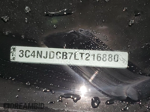 2020 Jeep Compass Limited with VIN 3C4NJDCB7LT216880, listed as a Copart auction lot 46085755 with 47,265 mi miles and Salvage Title. Bid and sale history available at carsss.com. Image 13.