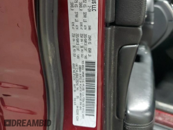 2020 Jeep Grand Cherokee Limited with VIN 1C4RJEBG4LC295246, listed as a Copart auction lot 42982055 with 75,796 mi miles and Non Repairable. Bid and sale history available at carsss.com. Image 13.