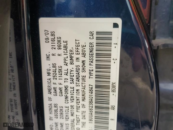 2008 Acura TL with VIN 19UUA66238A014847, listed as a Copart auction lot 45994365 with 112,088 mi miles and Salvage Title. Bid and sale history available at carsss.com. Image 12.