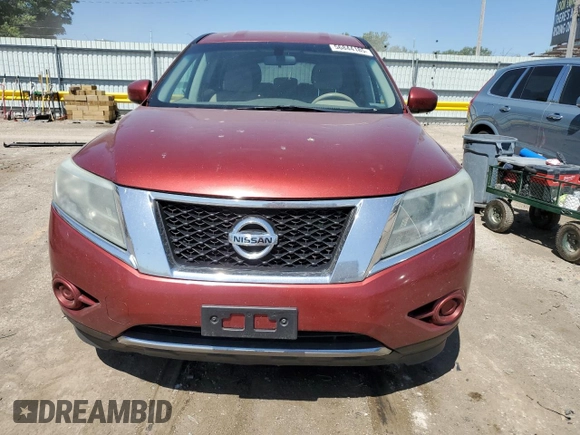 2014 Nissan Pathfinder S with VIN 5N1AR2MM4EC633105, listed as a Copart auction lot 56844185 with 217,994 mi miles and Salvage title. Bid and sale history available at DreamBid. Image 5.