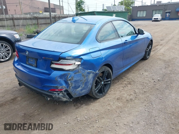 2018 BMW 2 Series M240i with VIN WBA2J5C55JVB27907, listed as a IAAI auction lot 42706522 with 39,097 mi miles and . Bid and sale history available at DreamBid. Image 4.