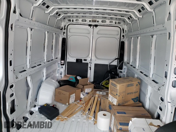 2023 Ram ProMaster Cargo with VIN 3C6MRVJG6PE506893, listed as a Copart auction lot 43593904 with 15,978 mi miles and Salvage Title. Bid and sale history available at DreamBid. Image 10.