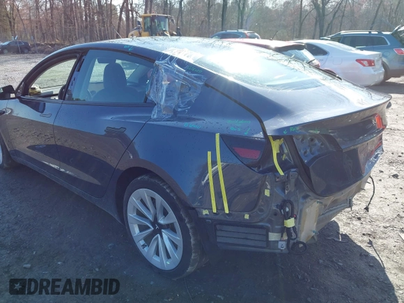 2022 Tesla Model 3 Long Range with VIN 5YJ3E1EB0NF365284, listed as a IAAI auction lot 41899706 with 36,463 mi miles and . Bid and sale history available at DreamBid. Image 3.