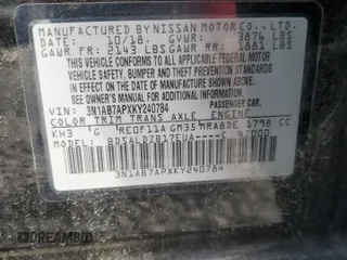 2019 Nissan Sentra SV with VIN 3N1AB7APXKY240784, listed as a Copart auction lot 47480225 with 71,211 mi miles and Salvage Title. Bid and sale history available at DreamBid. Image 13.
