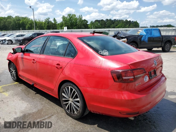 2016 Volkswagen Jetta Sport with VIN 3VWD17AJ8GM334232, listed as a Copart auction lot 54895815 with 146,515 mi miles and Salvage title. Bid and sale history available at DreamBid. Image 2.