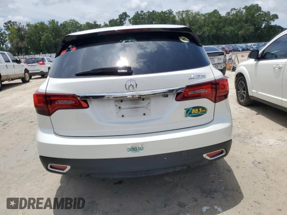 2014 Acura MDX Technology with VIN 5FRYD3H4XEB001468, listed as a Copart auction lot 63734735 with Not provided miles and Salvage title. Bid and sale history available at DreamBid. Image 6.