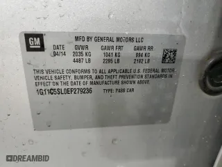 2014 Chevrolet Malibu LT with VIN 1G11C5SL0EF279236, listed as a Copart auction lot 50907065 with 120,807 mi miles and Salvage Title. Bid and sale history available at carsss.com. Image 13.