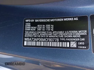 2021 BMW 4 Series 430i xDrive z VIN WBA73AP06MCF80778, wystawiony jako IAAI lot #41137135 z przebiegiem 37 651 mil mil oraz . Historia ofert i sprzedaży dostępna na DreamBid. Obrazek 9.
