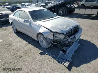 2003 Mercedes-Benz CLK-Class 3.2L with VIN WDBTJ65J43F018421, listed as a Copart auction lot 77991554 with 198,225 mi miles and Salvage Title. Bid and sale history available at carsss.com. Image 10.