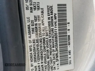 2010 Honda Odyssey LX with VIN 5FNRL3H28AB083511, listed as a Copart auction lot 55704745 with 81,218 mi miles and Salvage title. Bid and sale history available at DreamBid. Image 13.