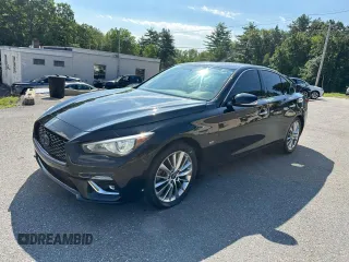 2020 Infiniti Q50 Luxe with VIN JN1EV7AP9LM200046, listed as a Copart auction lot 65166585 with 78,173 mi miles and Clean title. Bid and sale history available at DreamBid. Image 1.