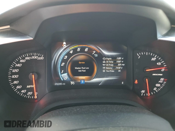 2019 Chevrolet Corvette Z06 2LZ with VIN 1G1YR2D62K5603808, listed as a Copart auction lot 72584024 with 20,285 mi miles and Salvage Title. Bid and sale history available at carsss.com. Image 9.