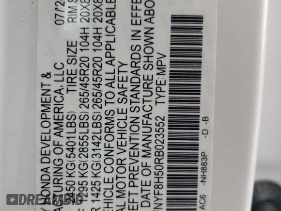 2024 Honda Passport EX-L z VIN 5FNYF8H50RB023552, wystawiony jako Copart lot #58101325 z przebiegiem 573 mil mil oraz Tytuł czysty. Historia ofert i sprzedaży dostępna na DreamBid. Obrazek 13.