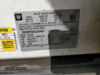 2012 Chevrolet Traverse LS z VIN 1GNKRFED5CJ424437, wystawiony jako Copart lot #52566285 z przebiegiem 155 019 mil mil oraz Szkoda całkowita • Salvage title. Historia ofert i sprzedaży dostępna na DreamBid. Obrazek 14.