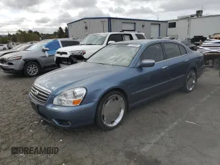 2005 Infiniti Q45 z VIN JNKBF01A85M101123, wystawiony jako Copart lot #72220124 z przebiegiem 111 464 mil mil oraz Szkody całkowita. Historia ofert i sprzedaży dostępna na DreamBid. Obrazek 1.