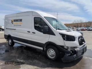 2023 Ford Transit with VIN 1FTBF8C88PKC07161, listed as a Copart auction lot 51319765 with 10,384 mi miles and Salvage Title. Bid and sale history available at DreamBid. Image 4.