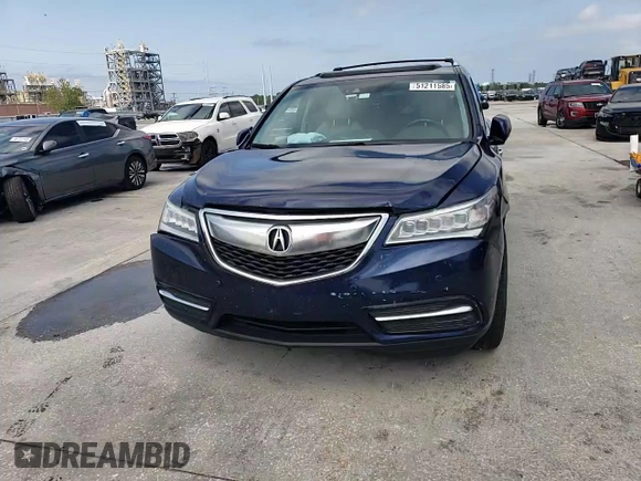 2016 Acura MDX w/Advance with VIN 5FRYD4H90GB017389, listed as a Copart auction lot 51211585 with 0 mi miles and Salvage Title. Bid and sale history available at carsss.com. Image 12.