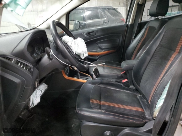 2018 Ford EcoSport SES with VIN MAJ6P1CL2JC169623, listed as a Copart auction lot 43183895 with 0 mi miles and Salvage Title. Bid and sale history available at carsss.com. Image 7.