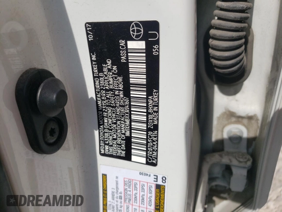 2018 Toyota C-HR XLE with VIN NMTKHMBXXJR041607, listed as a Copart auction lot 60540654 with 84,228 mi miles and Salvage Title. Bid and sale history available at DreamBid. Image 12.