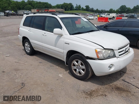 2003 Toyota Highlander z VIN JTEGF21A230119829, wystawiony jako IAAI lot #42495586 z przebiegiem 154 246 mil mil oraz . Historia ofert i sprzedaży dostępna na DreamBid. Obrazek 1.