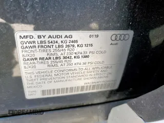 2019 Audi Q5 Premium Plus with VIN WA1BNAFY7K2052658, listed as a Copart auction lot 54954325 with 19,591 mi miles and Salvage title. Bid and sale history available at DreamBid. Image 14.