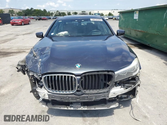 2017 BMW 7 Series 740i with VIN WBA7E2C53HG739365, listed as a Copart auction lot 58234325 with Not provided miles and Salvage title. Bid and sale history available at DreamBid. Image 5.